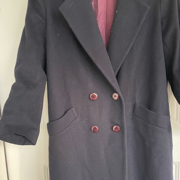 Vintage Kristen Blake Blue 100% Wool Full Length Duster Peacoat Overcoat size 8 - Picture 5 of 13